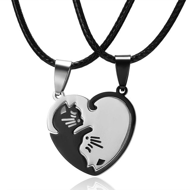 Colgante de Gato para Pareja en plata