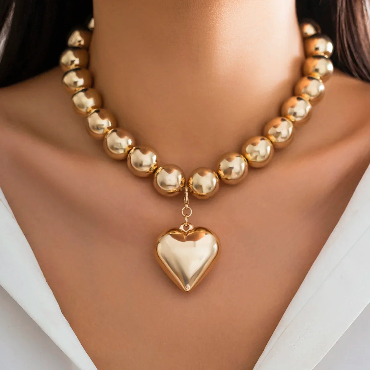 Colgante de Corazón para Mujer Collar de oro