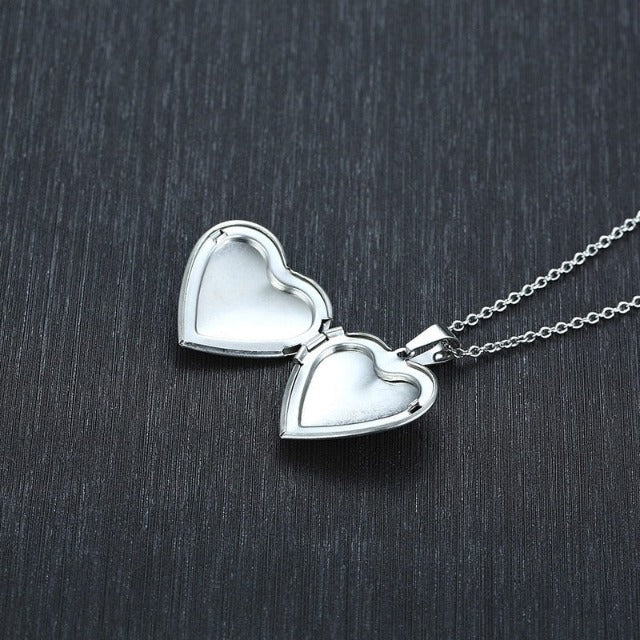 Colgante de Corazón Abatible para Foto en plata