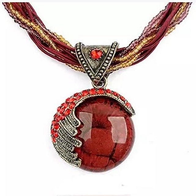 Colgante Étnico para Mujer Rojo