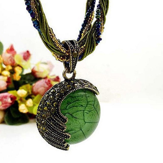Colgante Étnico para Mujer Verde