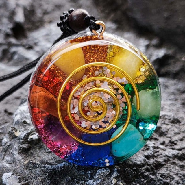 Colgante de Piedra Orgonita 7 chakras & Collar para hombre y mujer