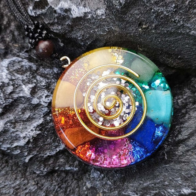 Colgante de Piedra Orgonita 7 chakras & Collar para hombre y mujer