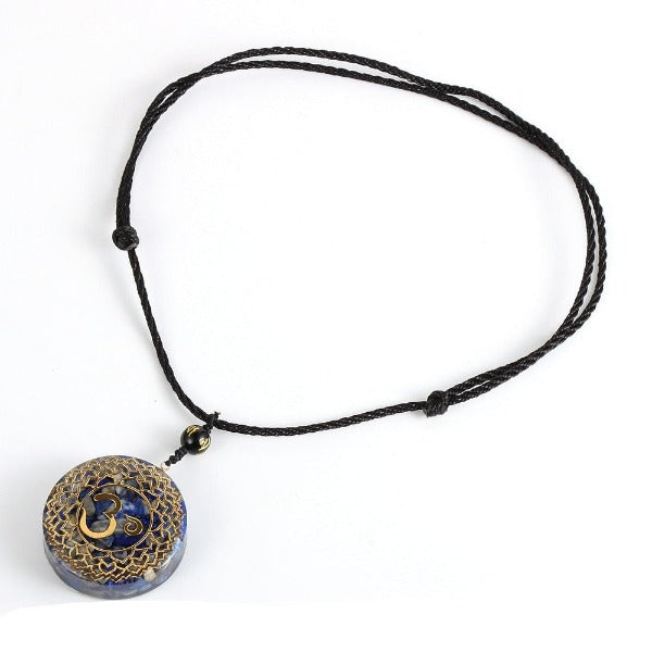 Colgante de Piedra Orgonita & Collar para Hombre y Mujer Protección Meditación lapislázuli
