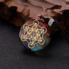 Colgante de Piedra Orgonita & Collar Hombre Mujer Protección & Meditación metatron