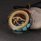 Colgante de Piedra Orgonita & Collar para Hombre y Mujer Protección Meditación ojo oudjat
