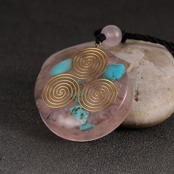 Colgante de Piedra Orgonita & Collar para Hombre y Mujer Protección Meditación triskel