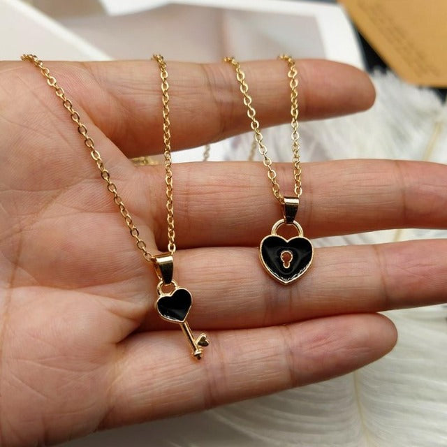 Colgante para pareja negro