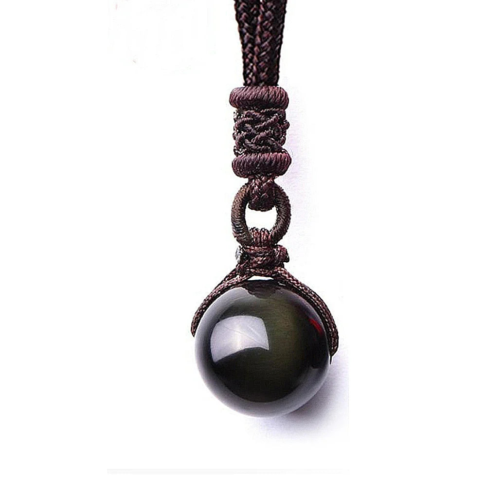 Colgante "Esfera" en Obsidiana Dorada Escudo Energético 