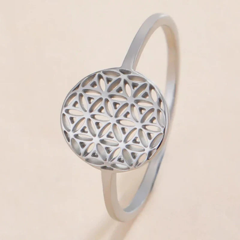 Anillo Pequeño Flor de la Vida para Mujer en Plata