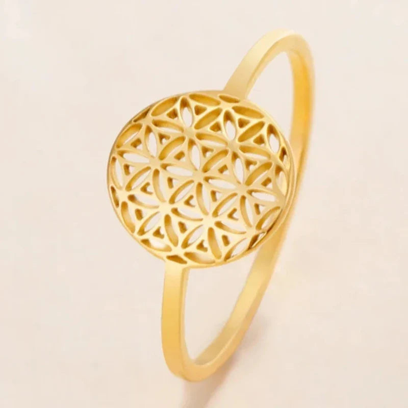 Anillo Pequeño Flor de la Vida para Mujer en Oro