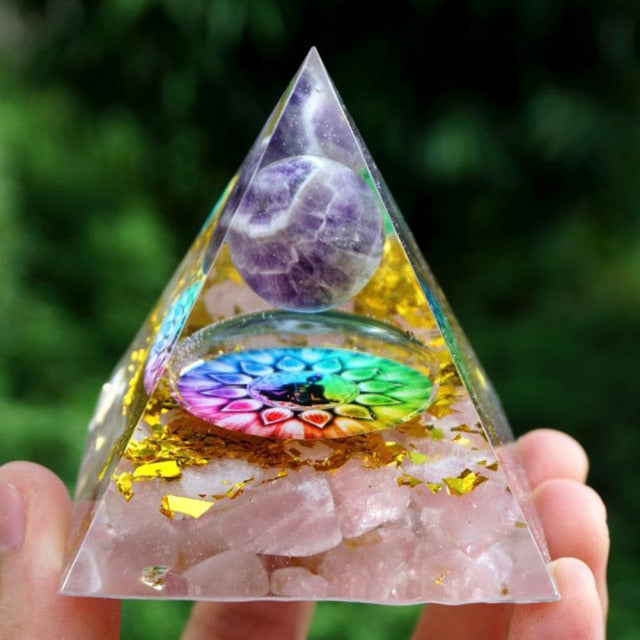 Pirámide Orgonita Protección & Meditación 7 chakras