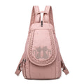 Mochila de cuero con diseño de gato para mujer, color rosa adorable
