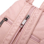 Mochila de cuero para gatos, cartable femenino lindo rosa 