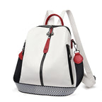 Mochila De Cuero Escolar Mujer Blanca