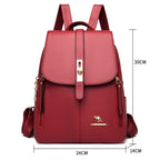 Mochila de Mujer de Cuero Negro