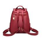 Mochila de Mujer de Cuero Rojo