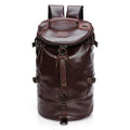 Mochila de cuero para hombre marrón de viaje