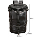 Mochila de cuero para hombre marrón de viaje