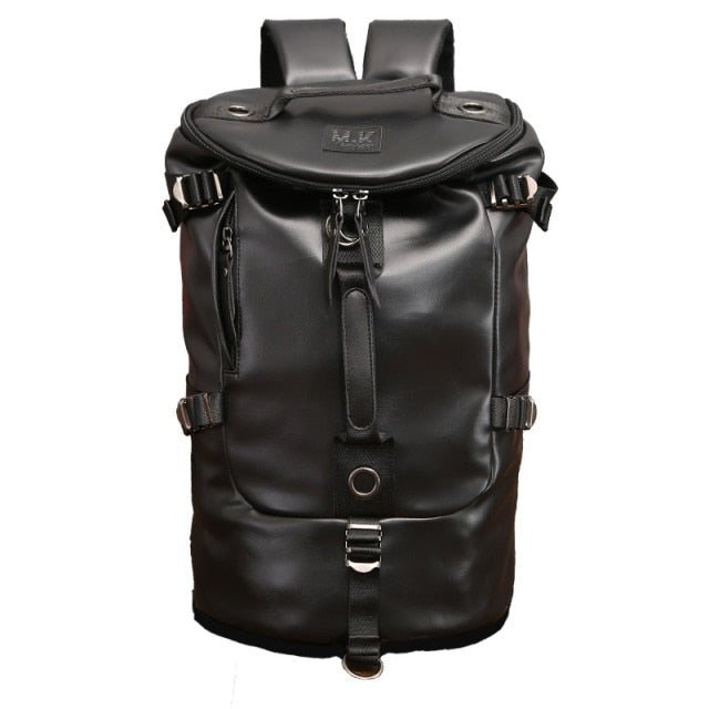 Mochila de Hombre de Cuero Negro
