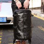 Mochila de Hombre de Cuero Negro