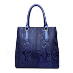 Bolso Tote de Cuero Azul