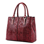 Bolso tote de cuero burdeos