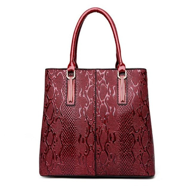 Bolso Shopper de Cuero Burdeos