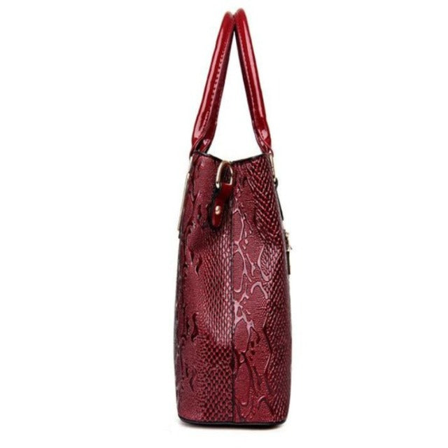 Bolso Shopper de Cuero Burdeos