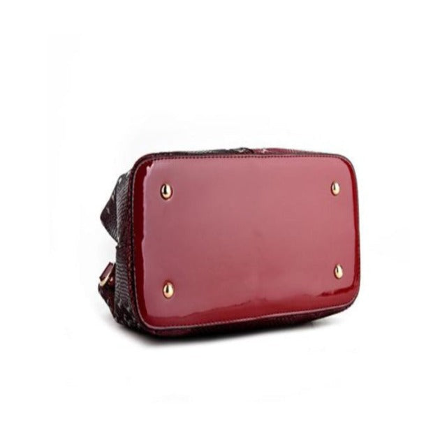 Bolso Shopper de Cuero Burdeos
