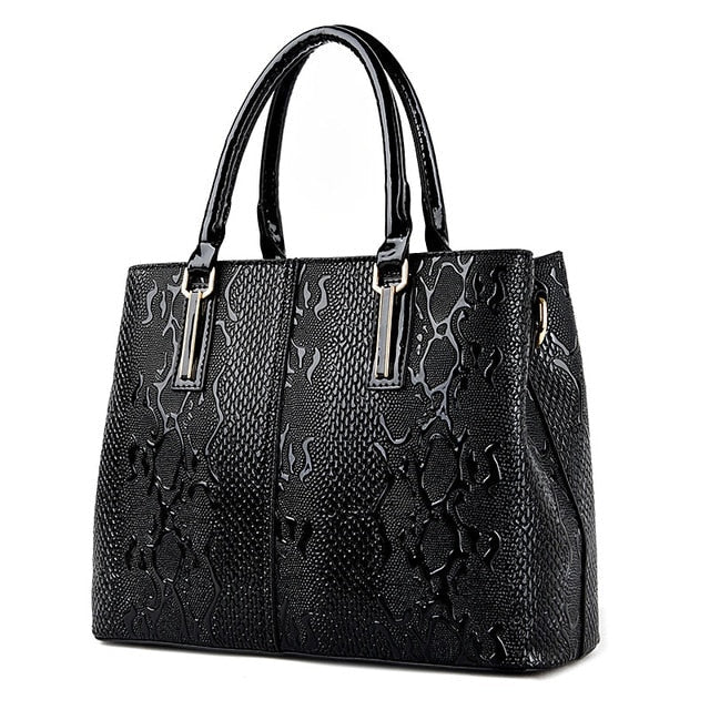 Bolso Tote de Cuero Negro