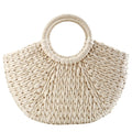 Bolso Tote de Ratán Crema