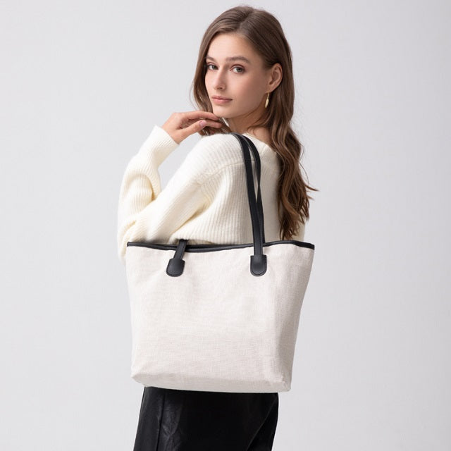 Bolso Tote de Lona Blanca