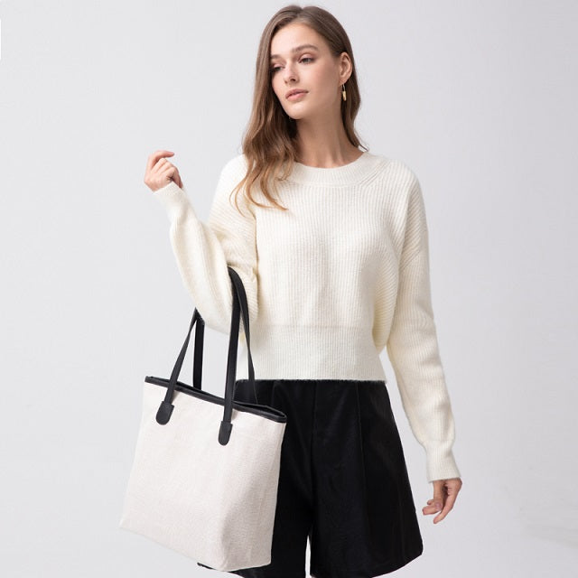 Bolso de lona blanco