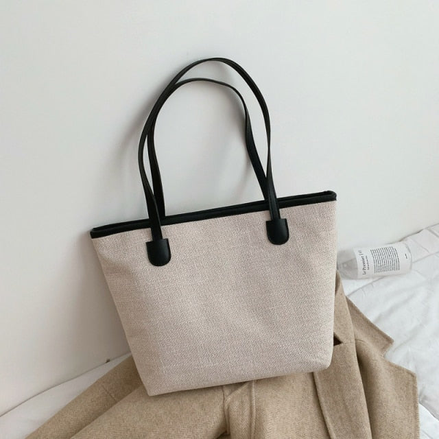 Bolso de lona blanco