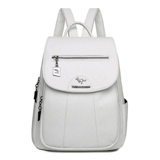 Bolso tipo maletín de cuero para mujer blanco