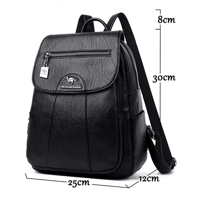 Bolso Mochila de Cuero para Mujer Blanco