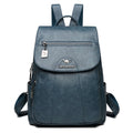 Bolso tipo cartero de cuero para mujer en azul grisáceo