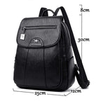 Bolso Escolar de Cuero Mujer Azul Gris