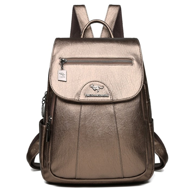 Bolso tipo maletín de cuero para mujer en color cobre