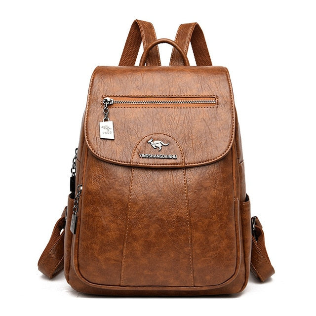 Bolso Satchel de Cuero para Mujer Marrón