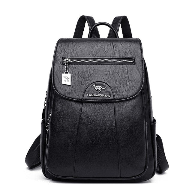 Bolso tipo maletín de cuero para mujer en negro