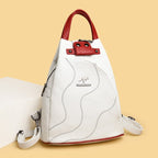 Bolso de cuero con bandolera para mujer blanco