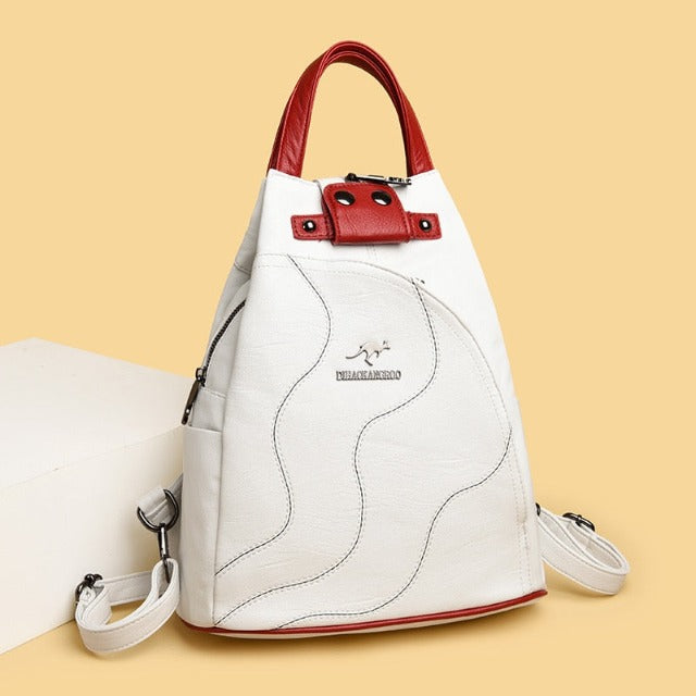 Bolso de cuero con bandolera para mujer blanco