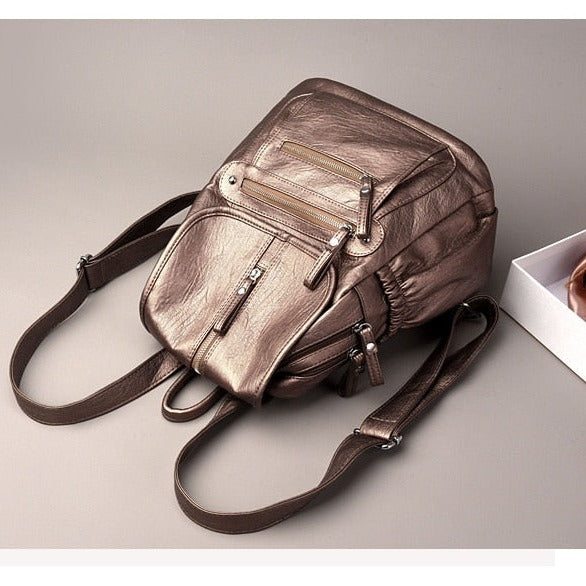 Bolso de bolsillo de cuero para mujer cobre
