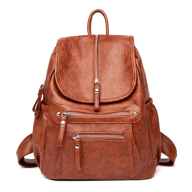 Bolso de cuero para mujer marrón