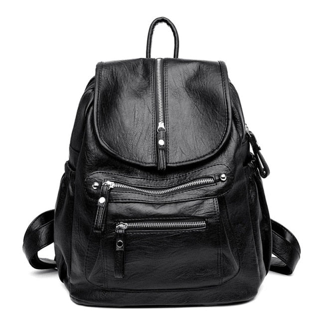 Bolso de cuero para mujer negro