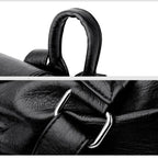 Bolso de cuero con bolsillo para mujer negro