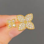 Set de 2 Anillos Flor con Circonita en Oro
