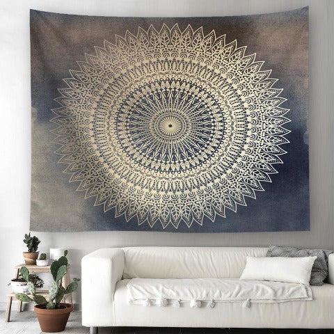 Tapiz Mandala Negro y Blanco